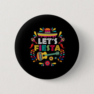 Lets Mexican Fiesta Cinco De Mayo Party Colourful  6 Cm Round Badge