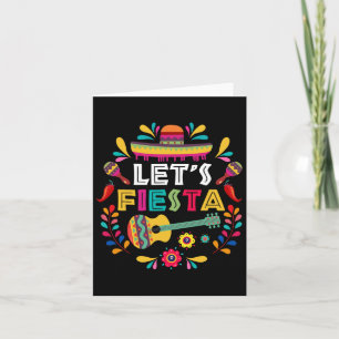 Lets Mexican Fiesta Cinco De Mayo Party Colourful Card