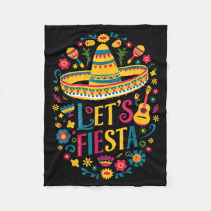 Lets mexican fiesta cinco de mayo party colourful fleece blanket