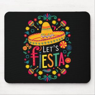 Lets mexican fiesta cinco de mayo party colourful mouse pad