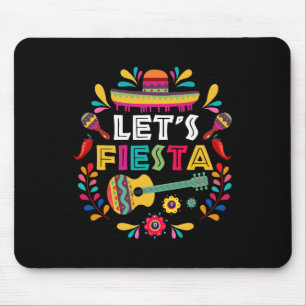 Lets Mexican Fiesta Cinco De Mayo Party Colourful Mouse Pad
