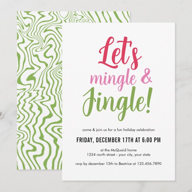 Lets Mingle and Jingle Christmas Party Invitation (Front/Back)