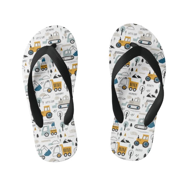 Let's Move Vehicle Pattern Kid's Thongs (Footbed)