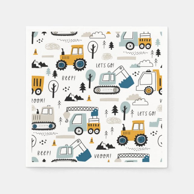 Let's Move Vehicle Pattern Napkin (Front)