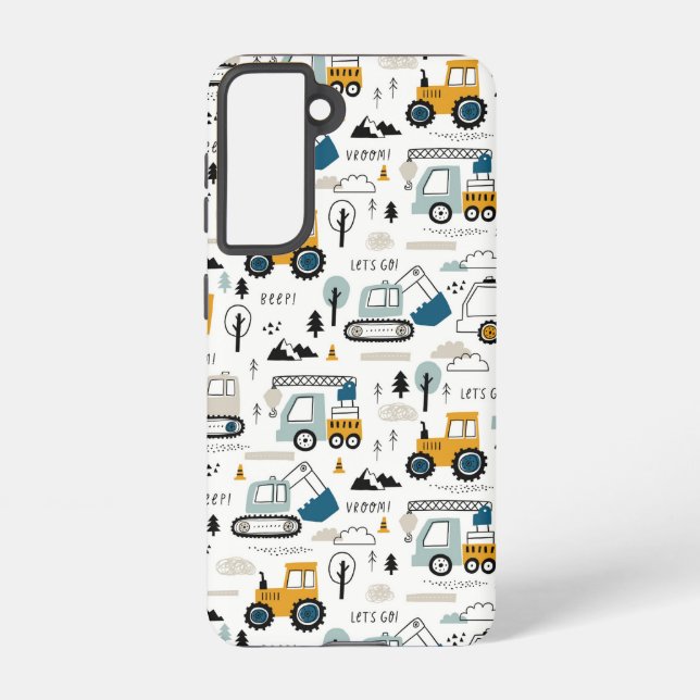 Let's Move Vehicle Pattern Samsung Galaxy S21 Case (Back)