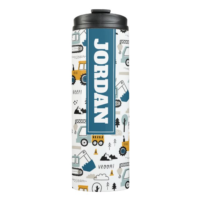 Let's Move Vehicle Pattern Thermal Tumbler (Front)