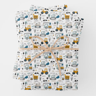 Let's Move Vehicle Pattern Wrapping Paper Sheet