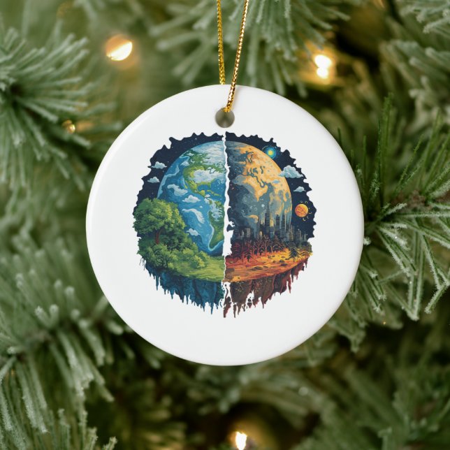 Lets not kill the planet ceramic ornament (Tree)