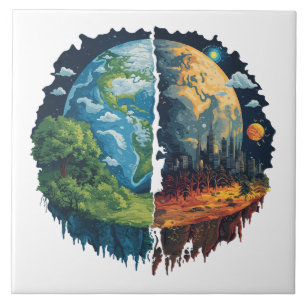 Lets not kill the planet ceramic tile