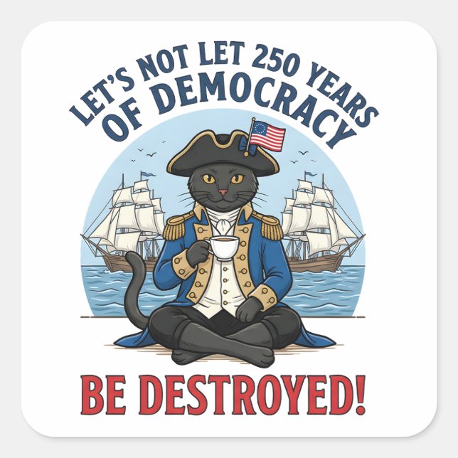 Let's Not Let 250th Years Of Democracy 4th of july Square Sticker (Front)