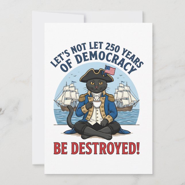 Let's Not Let 250th Years Of Democracy 4th of july Thank You Card (Front)