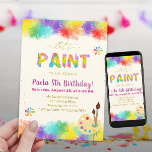 Let's Paint Birthday Party - Art Birthday Invitation
