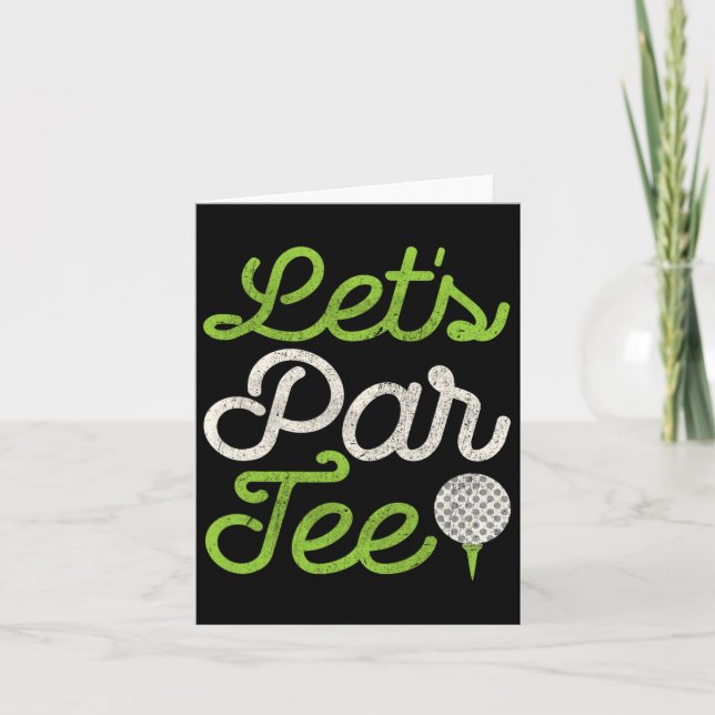 Let's Par Golf Player Golfer Dad Papa Men Funny  Card (Front)