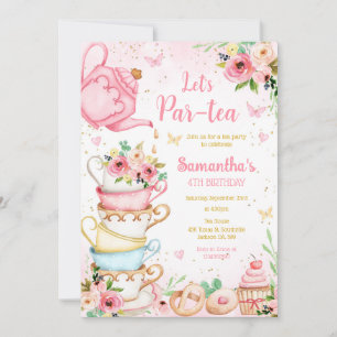 Let's Par-tea Birthday Tea Party Invitation