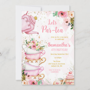 Let's Par-tea Birthday Tea Party Invitation