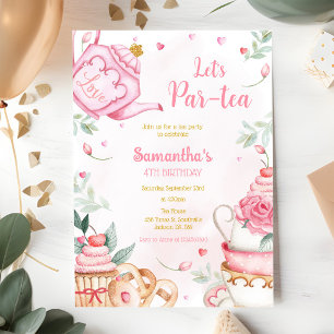 Let's Par-tea Birthday Tea Party Invitation