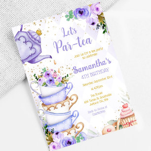 Let's Par-tea Birthday Tea Party Invitation