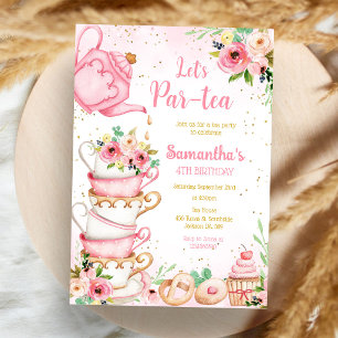 Let's Par-tea Birthday Tea Party Invitation