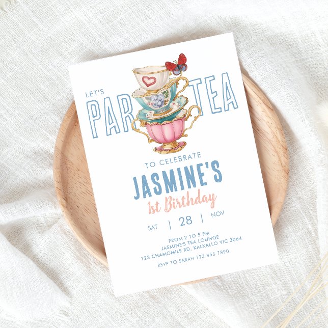 Let's Par-Tea Tea party Birthday Invitation (Creator Uploaded)