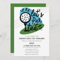 Let's Par Tee Annual Golf Tournament Cute Party