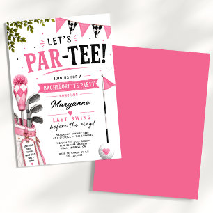 Let's Par Tee Bachelorette Party Invitation