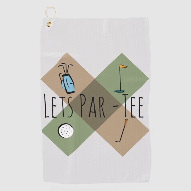 Let's Par Tee Funny Golf Humour Towel (Front)