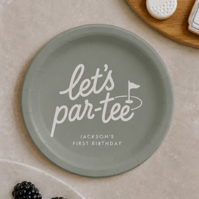 Lets Par-tee Golf 1st Birthday Paper Plate (Creator Uploaded)