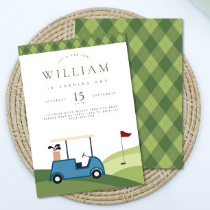 Let's Par Tee Golf Argyle Pattern Birthday Enclosure Card
