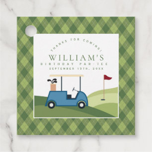 Let's Par Tee Golf Argyle Pattern First Birthday Favour Tags