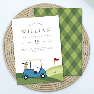 Let's Par Tee Golf Argyle Pattern Invitation