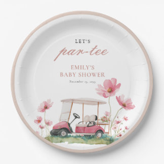Let's Par-tee Golf Baby Shower Paper Plate