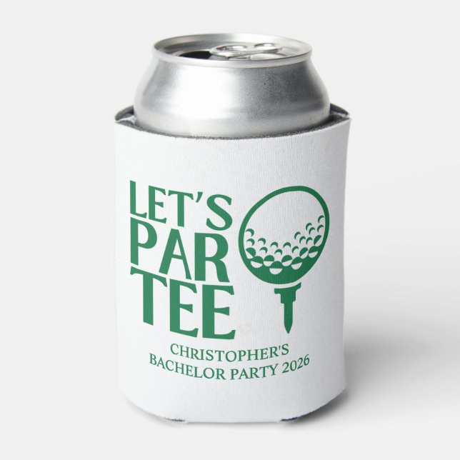 Let's Par Tee Golf Bachelor Party Can Cooler (Can Front)
