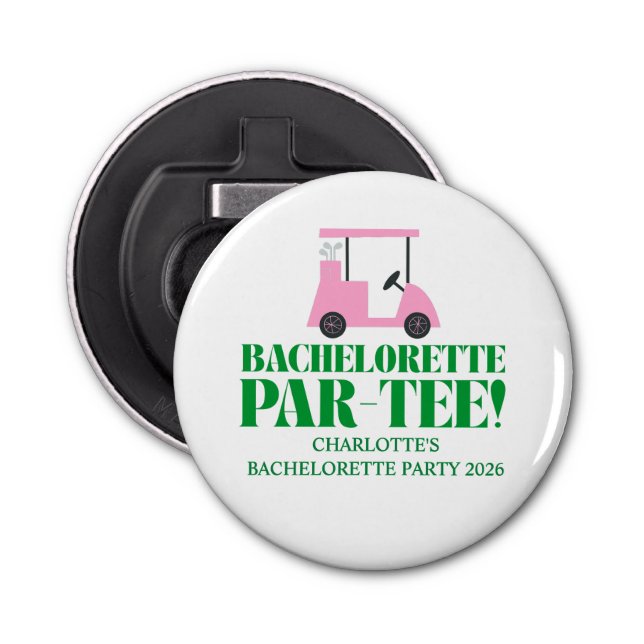 Let's Par-Tee Golf Bachelorette Party Bottle Opener (Front)