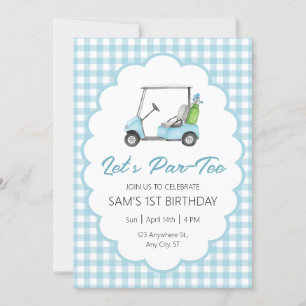 Let's Par - Tee Golf Birthday Party Invitation