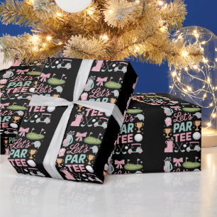 Let's Par Tee Golf Coquette Golfing Lover Gifts Wrapping Paper