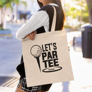 Lets Par Tee  Golf Funny Personalized Tote Bag