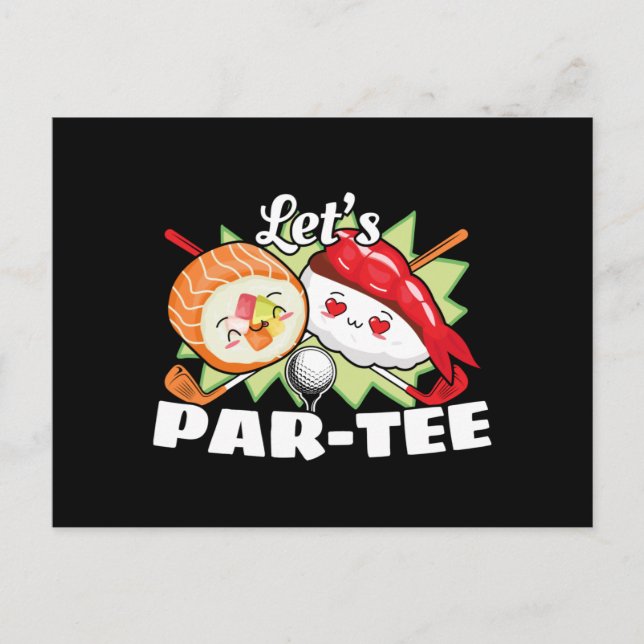 Lets Par Tee Golf Pun - Golfing Party Postcard (Front)