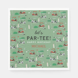 Let's Par-Tee Golf Theme Birthday Party Napkin