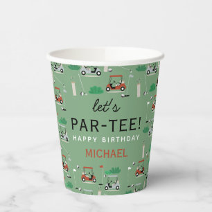 Let's Par-Tee Golf Theme Birthday Party Paper Cups