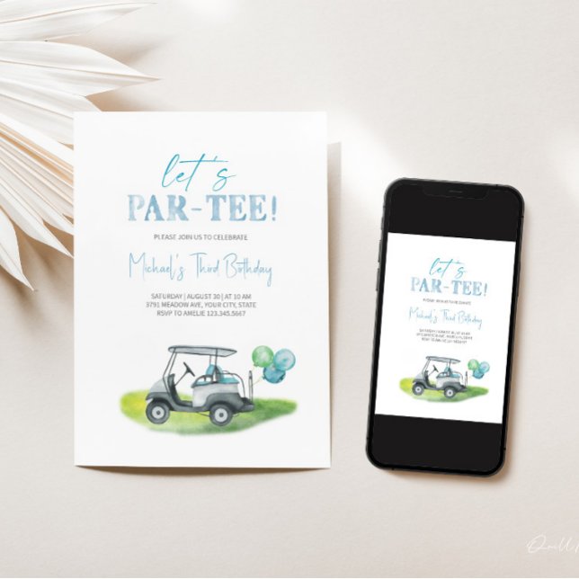 Let's Par-tee Mini Golf Boy Birthday Invitation  (Creator Uploaded)