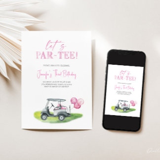 Let's Par-tee Mini Golf Girl Birthday Invitation