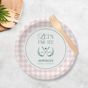 Let's Par-Tee Modern Golf Bridal Shower Paper Plate