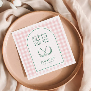 Let's Par-Tee Preppy Golf Girl Baby Shower Napkin