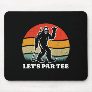 Let's Par Tee Retro Bigfoot Golf Sasquatch Golfing Mouse Pad