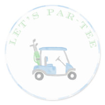 Let's Par-Tee Round Stickers