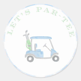 Let's Par-Tee Round Stickers