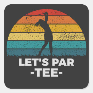 let's par tee square sticker