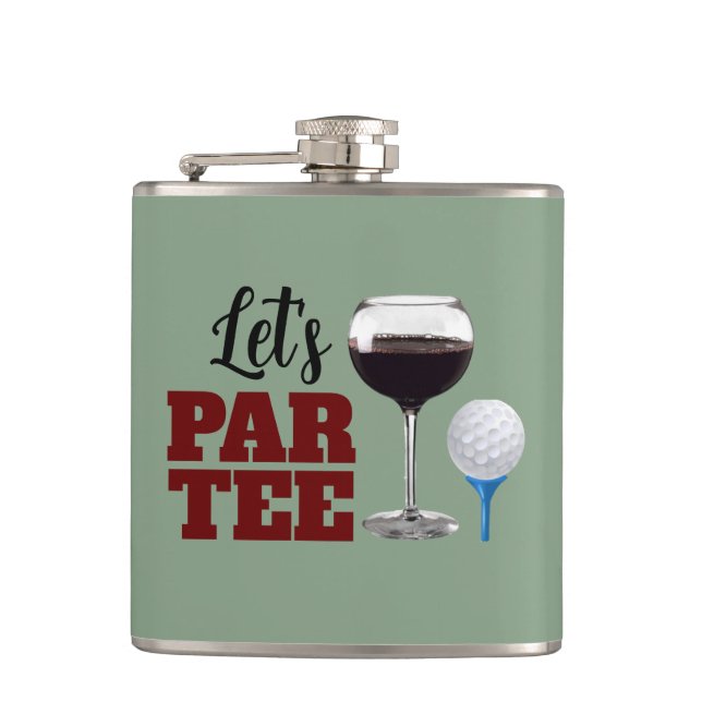 Let's PAR TEE Vinyl Wrapped Flask (Front)