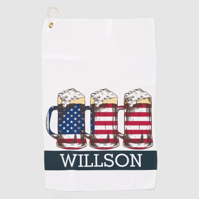  Let's Par-Tee with a Patriotic Swing Golf Towel (Front)