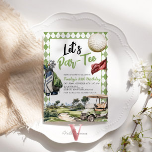 Let's ParTee Adult Golf Birthday Party Invitatio Invitation